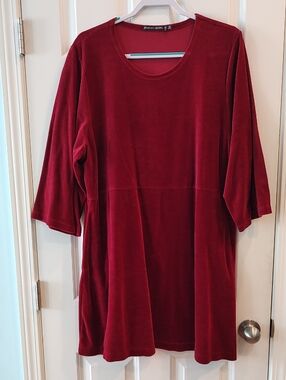 Gudrun Sjoden Velvet Tunic in Deep Wine